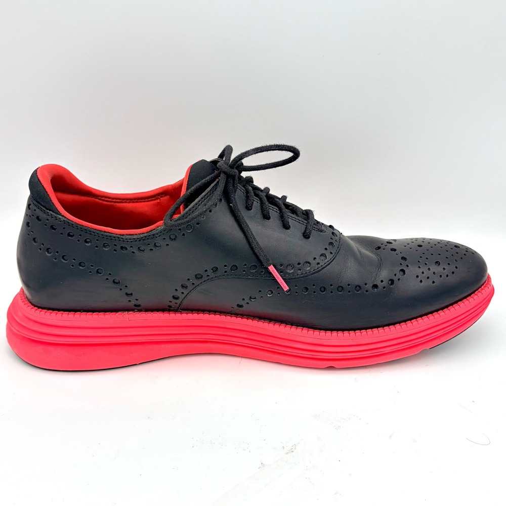 Cole Haan x Staple Pigeon OriginalGrand Wingtip Oxford Black Red Mens 12 Tech - Picture 10 of 12